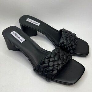 Steve Madden Black Woven Mules